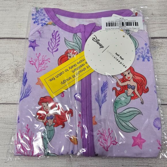 NIB Little Sleepies Disney Part of Her World Shorty Zippy Size 2T - Picture 1 of 3